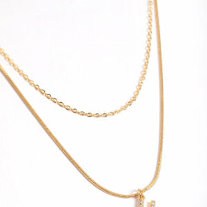 Letter H Layered Initial Necklace