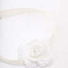 White Pearl Rose Wide Ribbon Choker