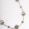 Rhodium Short Texture Round Necklace
