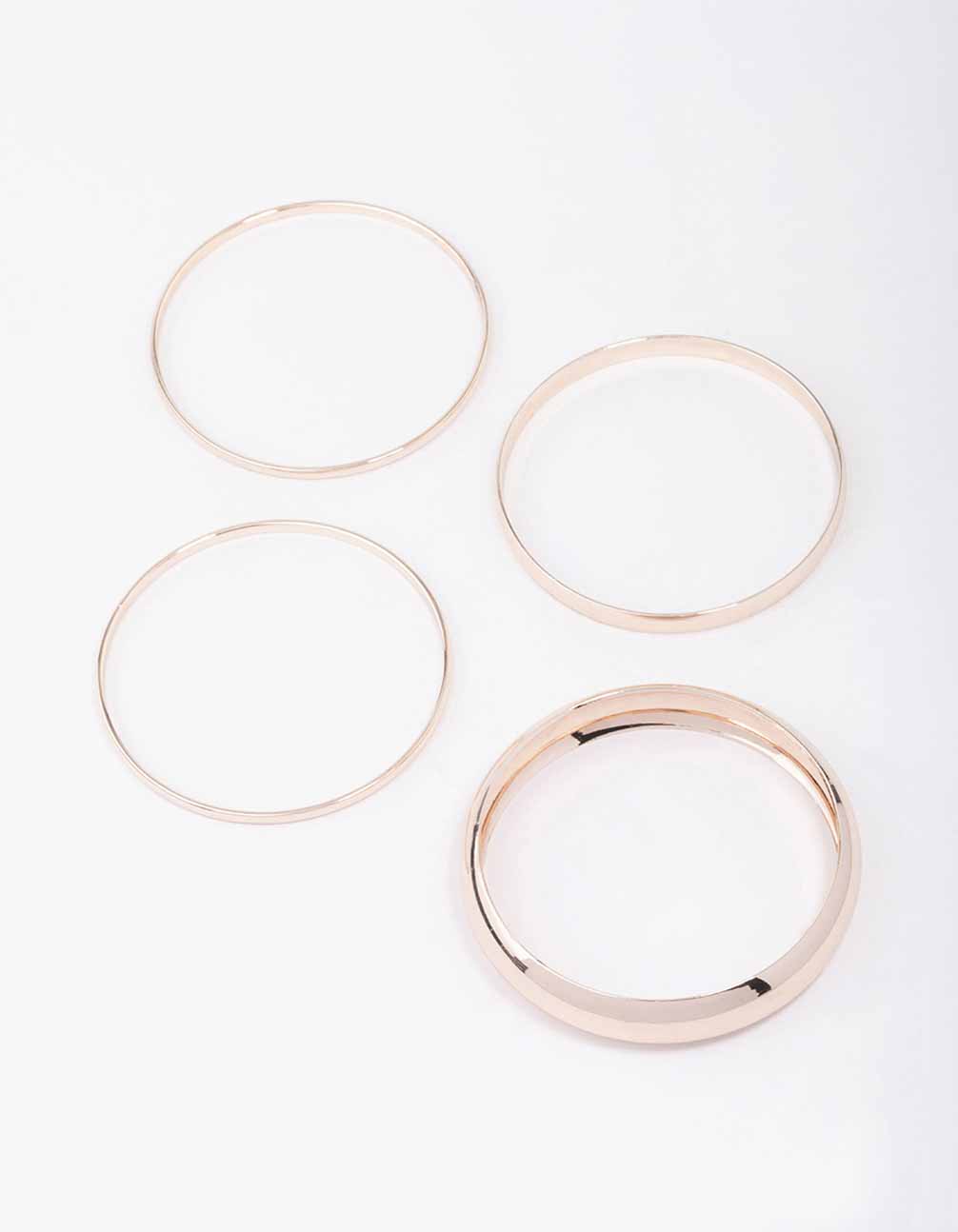 Rose Thick & Thin Bangle 4-Pack