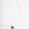 Emerald Halo Pendant Necklace