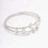 Rhodium  Leaf Layered Bangle