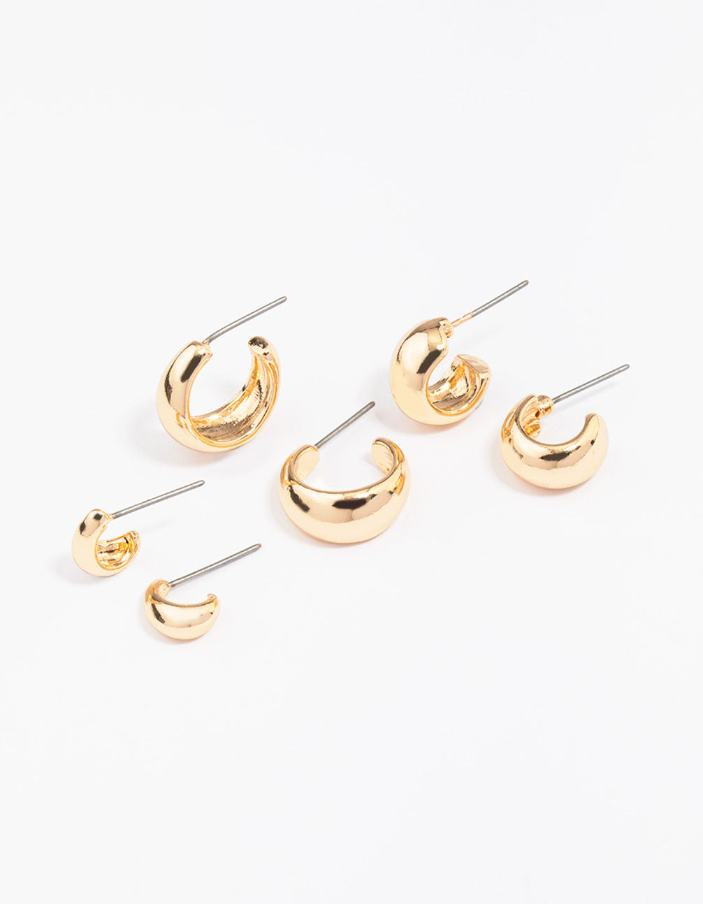 Mixed Gradual Simple Hoop Earring 3-Pack