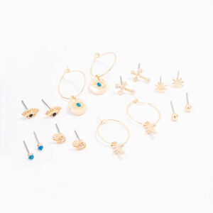 Evil Eye Crystal Earring 8-Pack