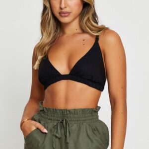 Black Cami Bralette Linen Blend