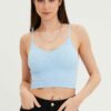 Blue Crop Singlet Top Seamless