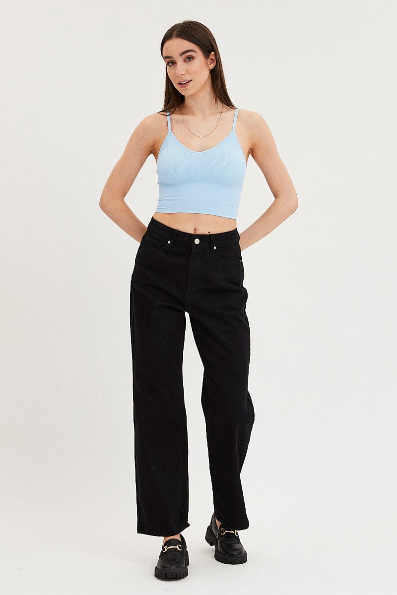 Blue Crop Singlet Top Seamless - Image 2