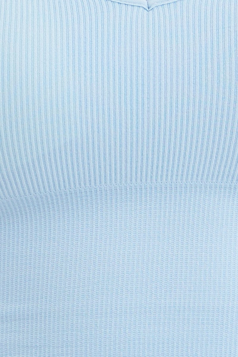 Blue Crop Singlet Top Seamless - Image 6