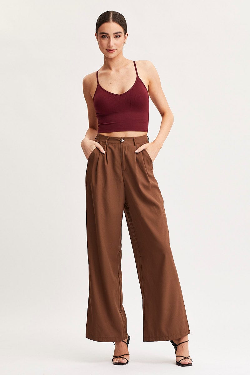 Red Crop Singlet Top Seamless - Image 2