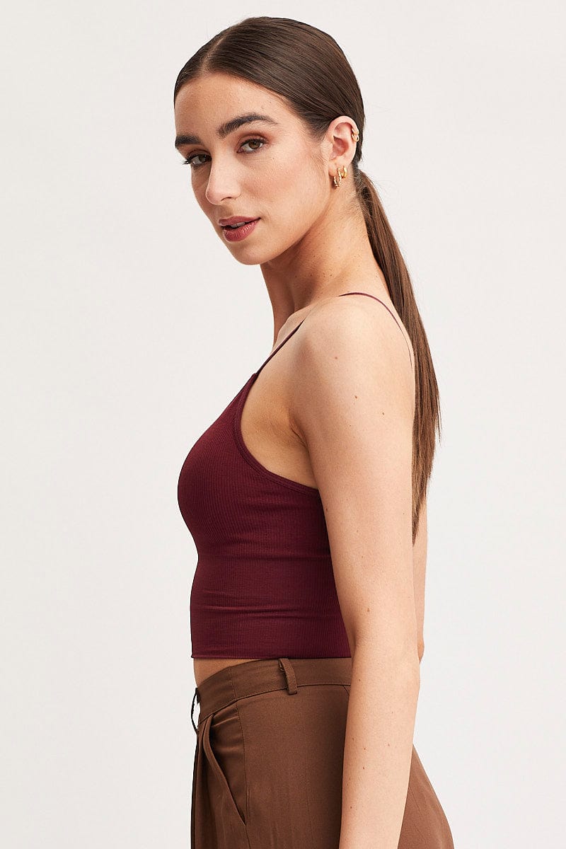 Red Crop Singlet Top Seamless - Image 4