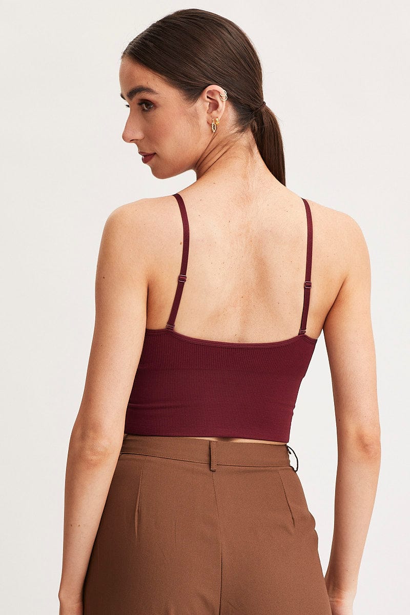 Red Crop Singlet Top Seamless - Image 5