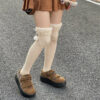 Pompon thigh high warm stockings