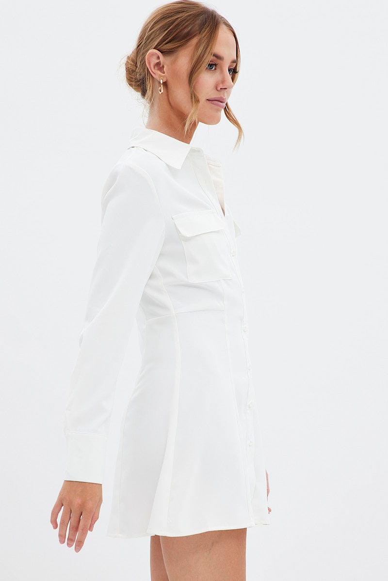 White Shirt Dress Long Sleeve - Image 4