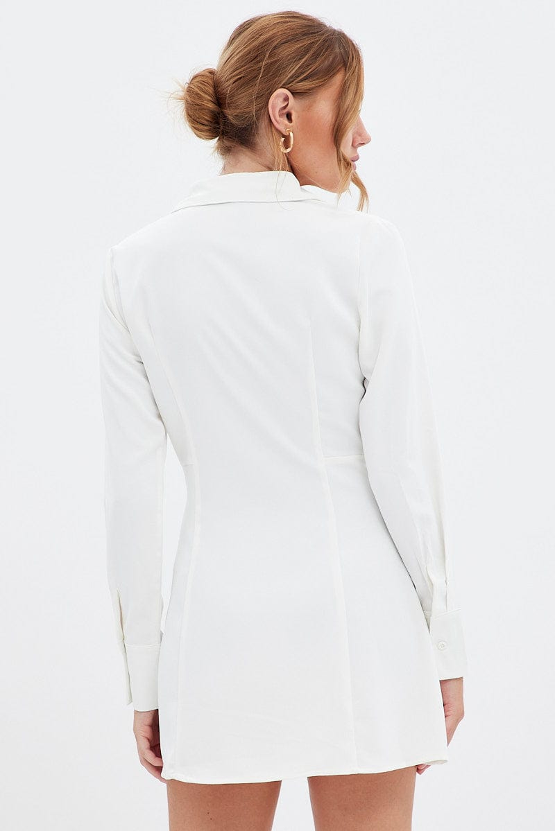 White Shirt Dress Long Sleeve - Image 5