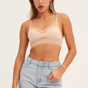 Beige Mesh Bralette
