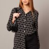 Black Geo Relaxed Shirt Long Sleeve